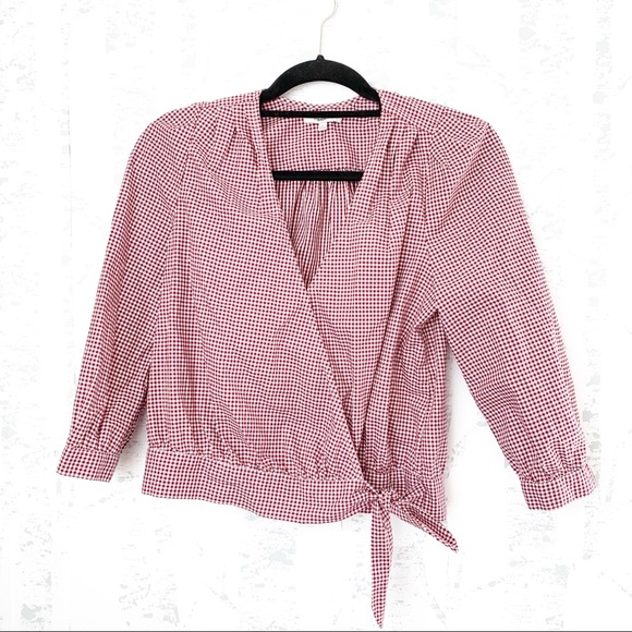 Madewell Wrap Top in Gingham Check - Picture 5 of 8